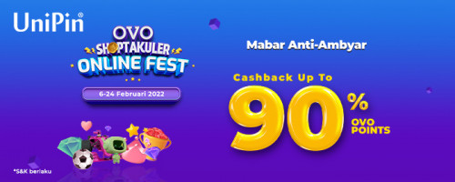 PROMO – Cashback 90% di UniPin pakai OVO!